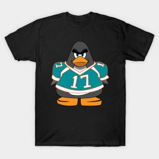 Waddle Miami Football Penguin #17 T-Shirt